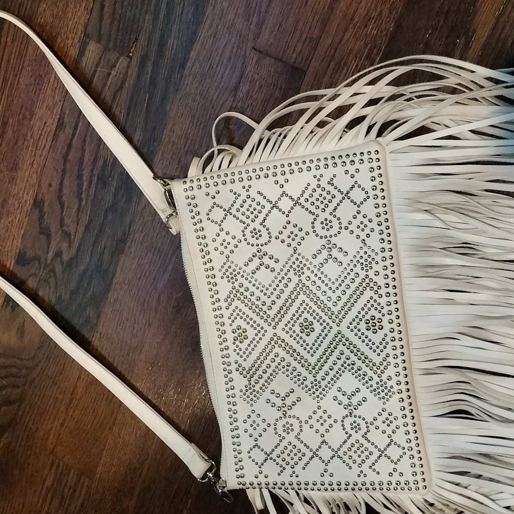 White leather purse